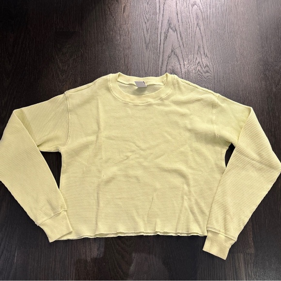 Aritzia Waffle Sweaters XXS - Orange and Yellow Waffle Crop. Selling as a set. - Picture 3 of 4